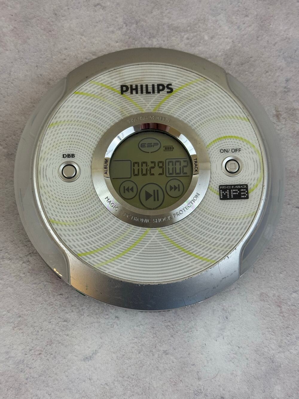 Philips Expanium EXP2581 Portable Touchscreen CD/MP3 Player Silver Tested